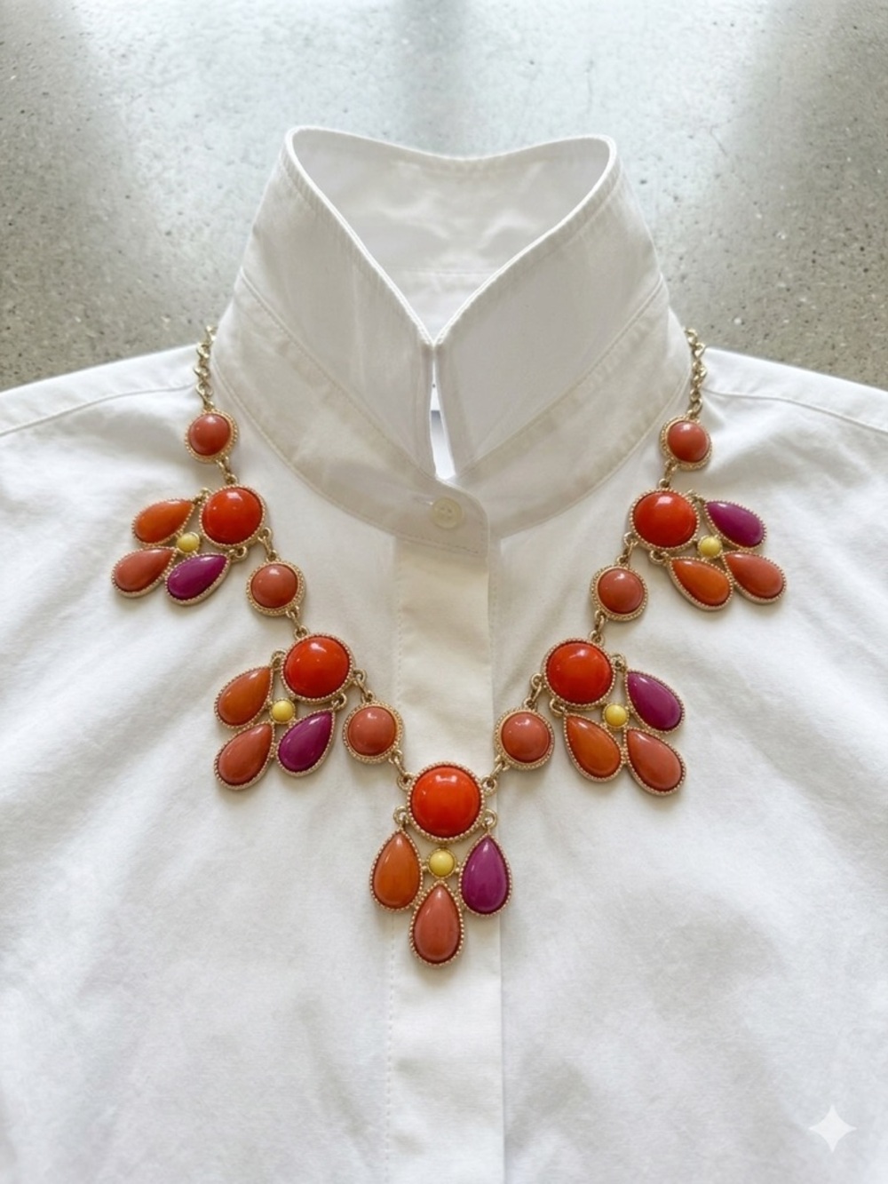 Vibrant Shades of Orange Statement Jewelry Lot 6 Multi-Strand & Dainty Necklaces - Picture 14 of 16